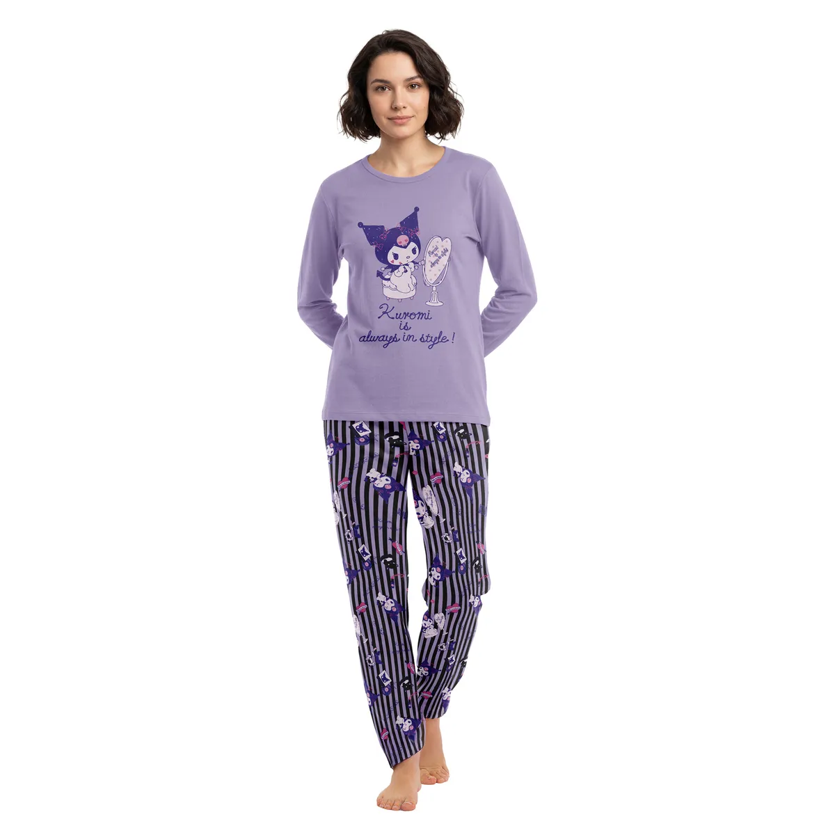 TOP - Pijama Largo Algodón Mujer Invierno Kuromi C5 Top