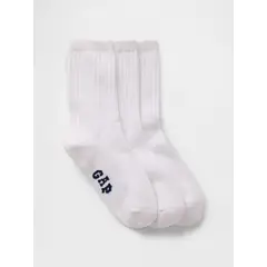 GAP - Pack 3 Calcetines Niño Calcetines Basic Crew Blanco