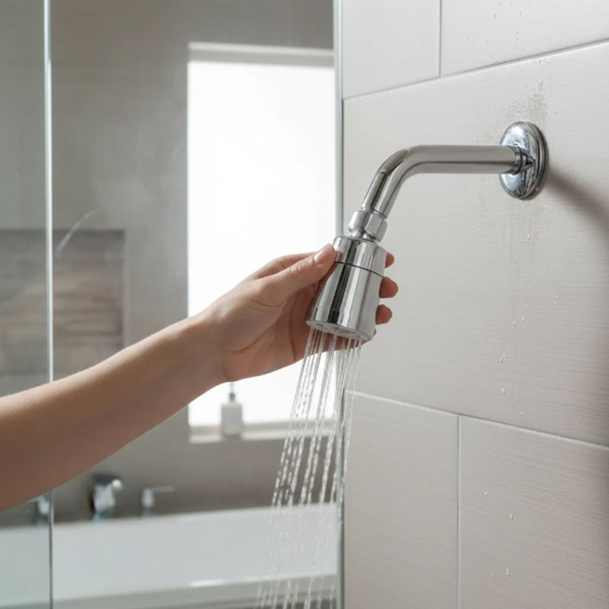 TAUMM - Ducha Fija al Muro Con Difusor Abs Cromado