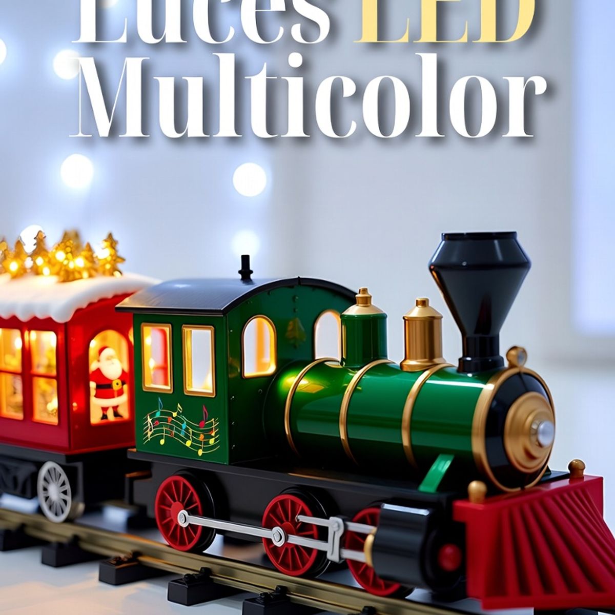 MOVI - Tren Navideño Musical con Luces LED y Villancicos - Decoración Navidad con Música y Luces