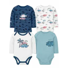 TEDMIMAK - Pack de 4 Bodies Estegosaurios bebé