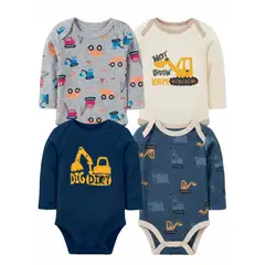 TEDMIMAK - Pack de 4 Bodies Retroexcavadora bebé