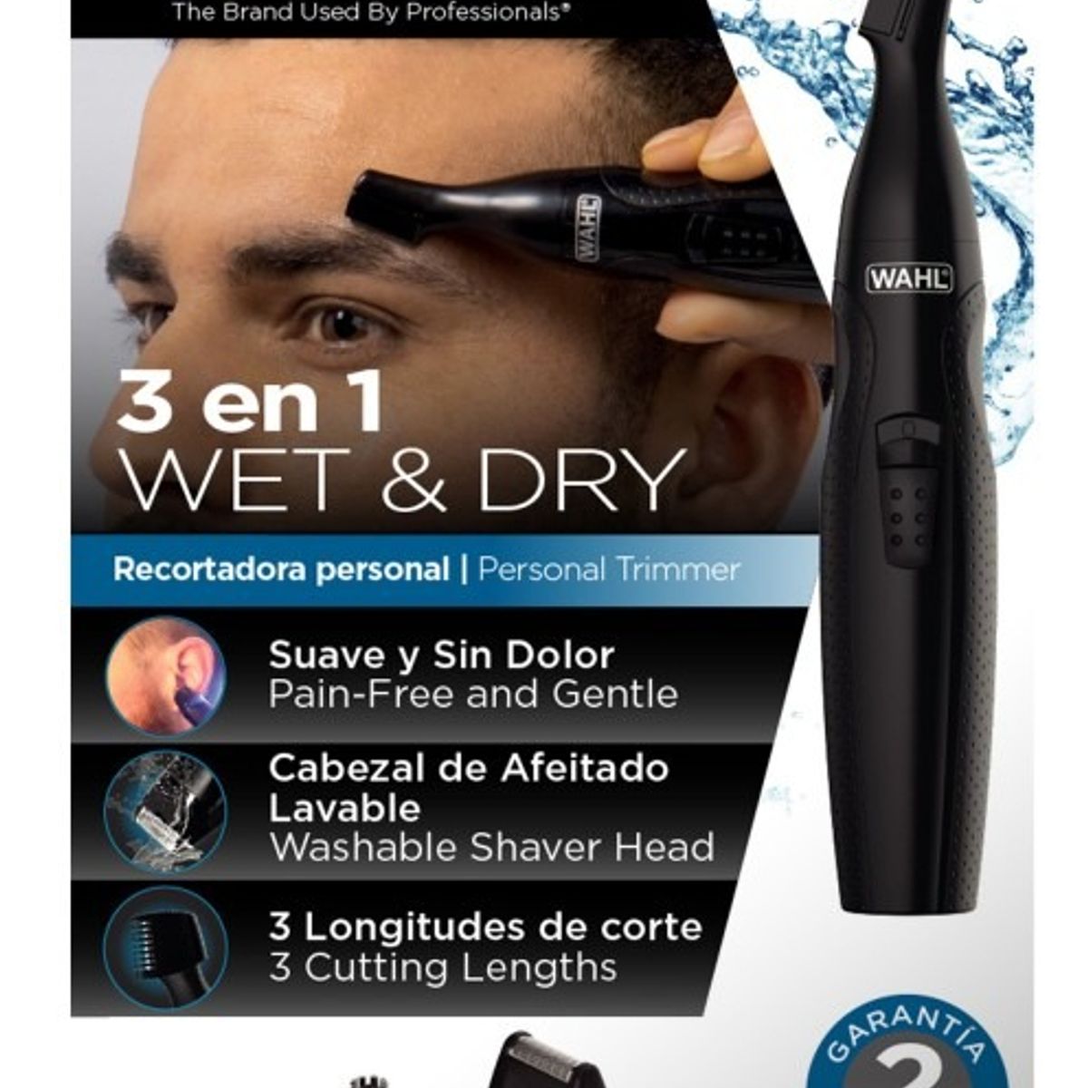WAHL - Recortadora personal Wahl 3 en 1 Nariz Orejas y Cejas