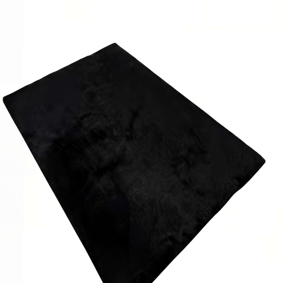 GENERICO - ALFOMBRA PELUDA 180X200  COLOR NEGRO