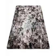 GENERICO - ALFOMBRA PELUDA 200X240  COLOR BLANCO CON NEGRO