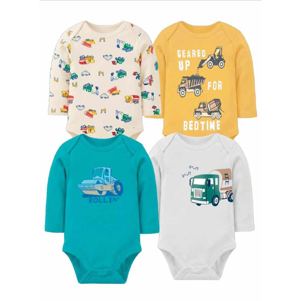 TEDMIMAK - Pack de 4 Bodies Camiones bebé