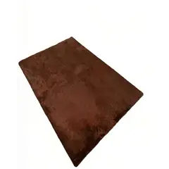 GENERICO - ALFOMBRA TEXTURA PELUDA 180X200 COLOR MARRON