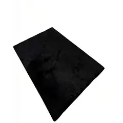 GENERICO - ALFOMBRA TEXTURA PELUDA 180X200 COLOR NEGRO
