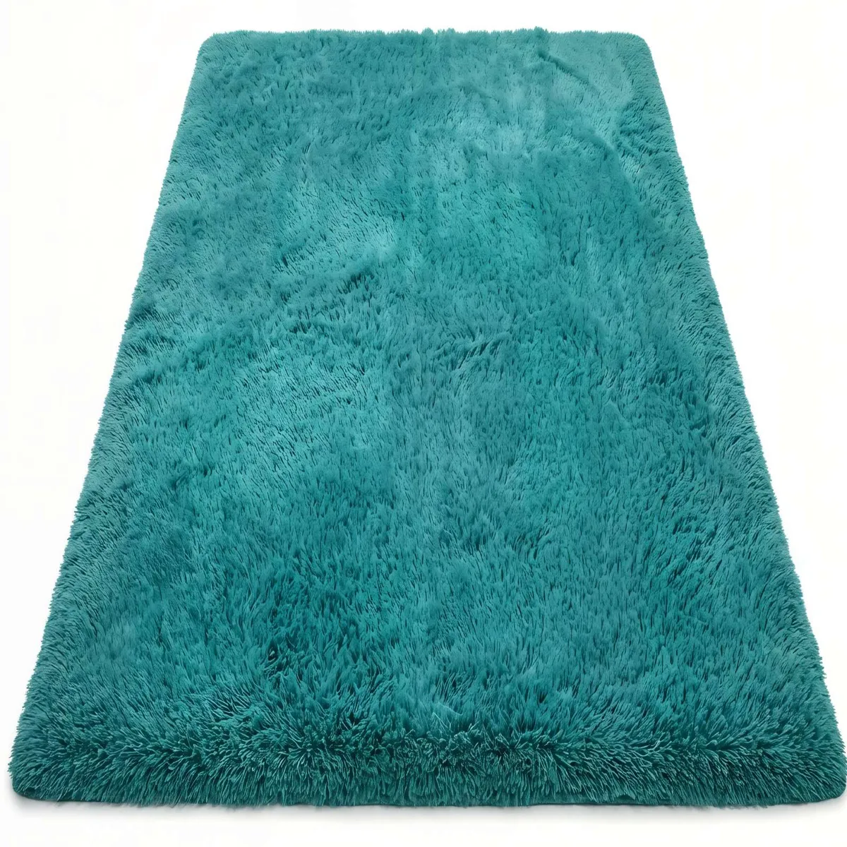 GENERICO - ALFOMBRA TEXTURA PELUDA  180X200  COLOR TURQUESA 2