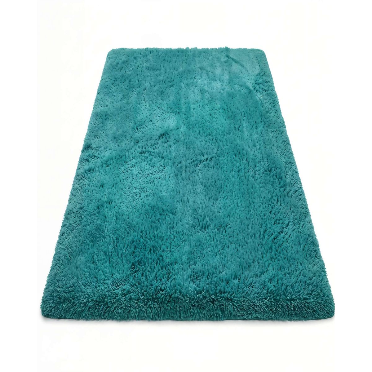 GENERICO - ALFOMBRA TEXTURA PELUDA  180X200  COLOR TURQUESA 2