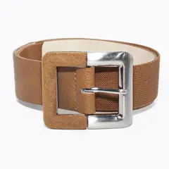 MAILEA - Cinturon elastico heb.2materiales Tostado