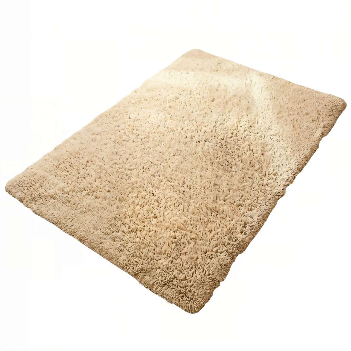 GENERICO - ALFOMBRA TEXTURA PELUDA TAMAÑO  180X200  COLOR BEIGE 2