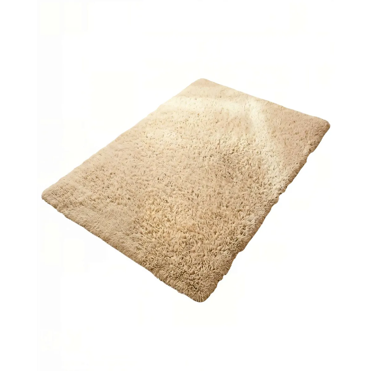 GENERICO - ALFOMBRA TEXTURA PELUDA TAMAÑO  180X200  COLOR BEIGE 2