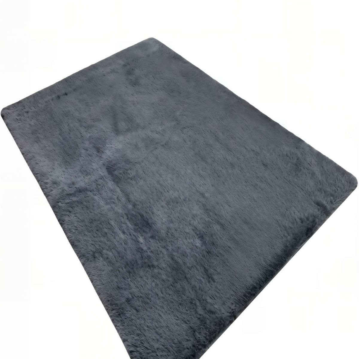 GENERICO - ALFOMBRA TEXTURA PELUDA TAMAÑO  180X200  COLOR GRIS OSCURO