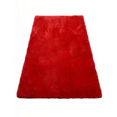 GENERICO - ALFOMBRA TEXTURA PELUDA TAMAÑO 180X200 COLOR ROJO