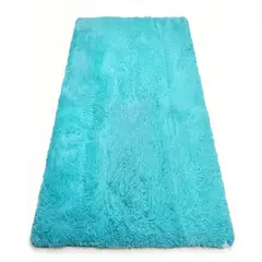 GENERICO - ALFOMBRA TEXTURA PELUDA TAMAÑO 180X200 COLOR TURQUESA3