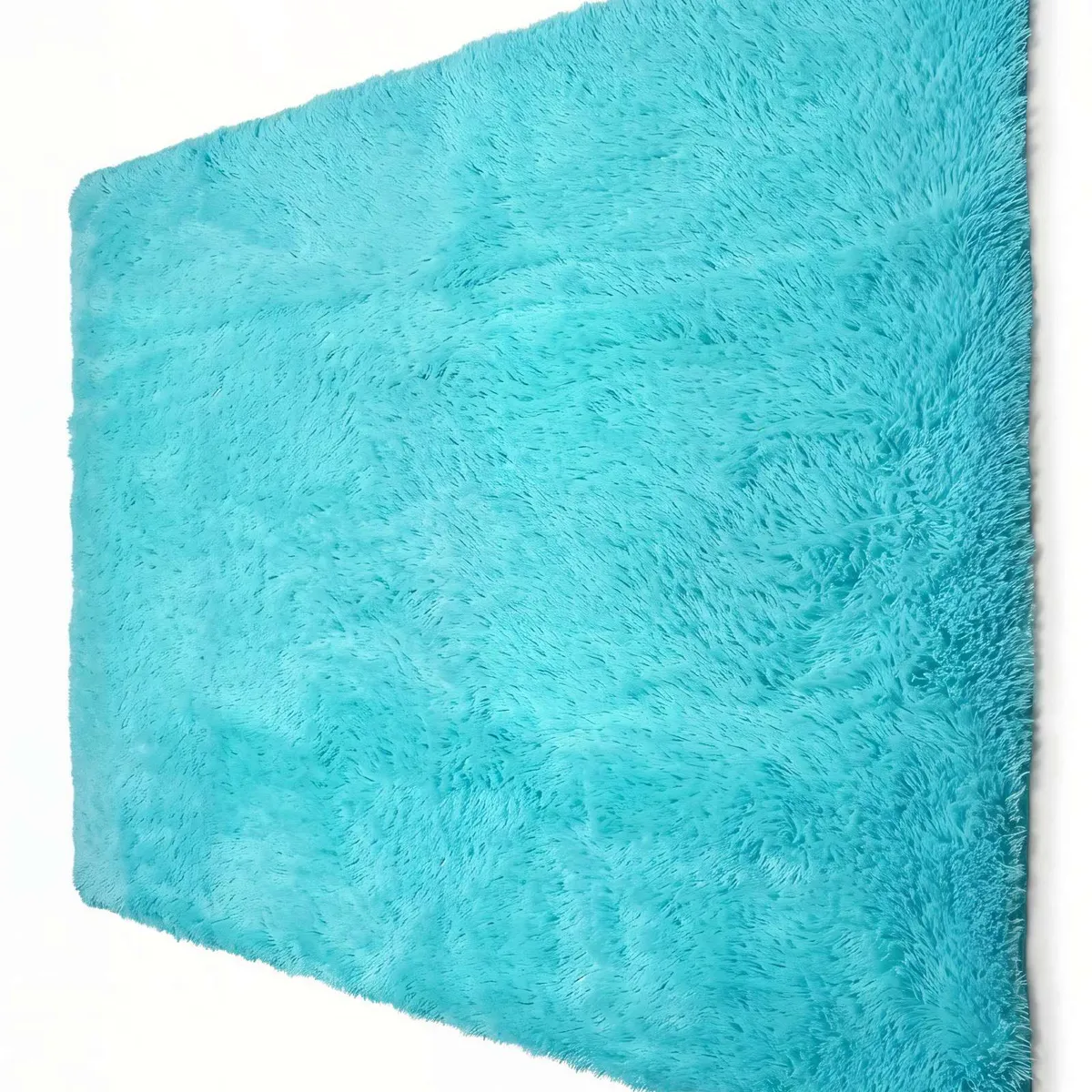GENERICO - ALFOMBRA TEXTURA PELUDA TAMAÑO  180X200  COLOR TURQUESA3