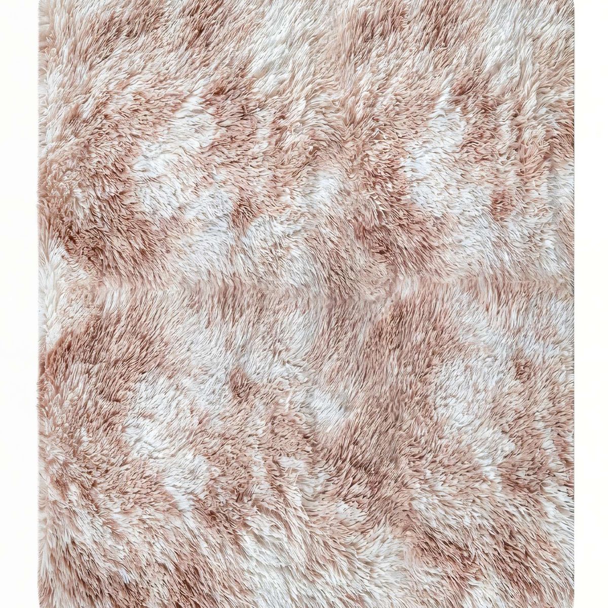 GENERICO - ALFOMBRA TEXTURA PELUDA TAMAÑO  200X300  COLOR BEIGE CON BLANCO