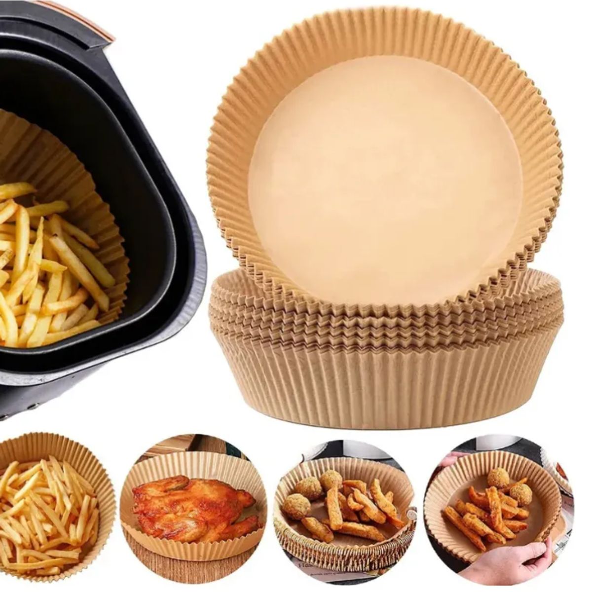 BELIDASHOP - 400 Forros Desechables Hornear Antiadherentes Air Fryer