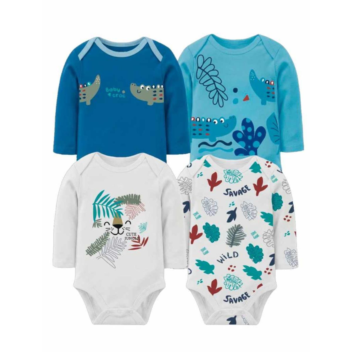 TEDMIMAK - Pack de 4 Bodies Cocodrilo bebé