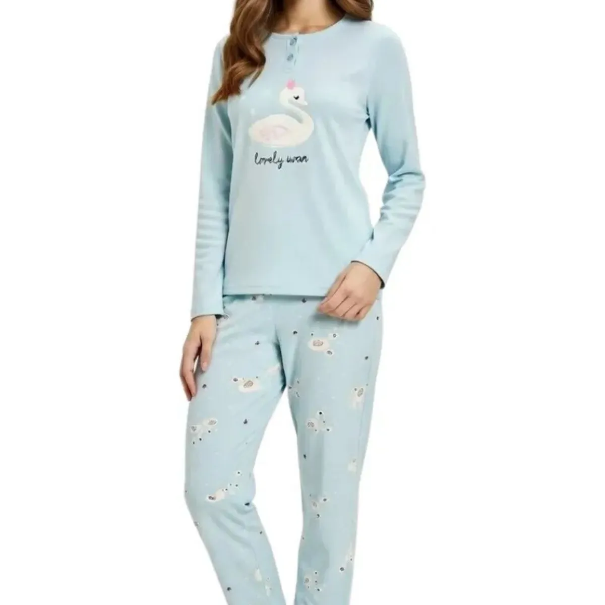 LOOK SHOP - Pijama Mujer Micropolar. Flamengo. Dos Botones 495
