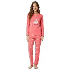 LOOK SHOP - Pijama Mujer Micropolar. Flamengo. Dos Botones 495