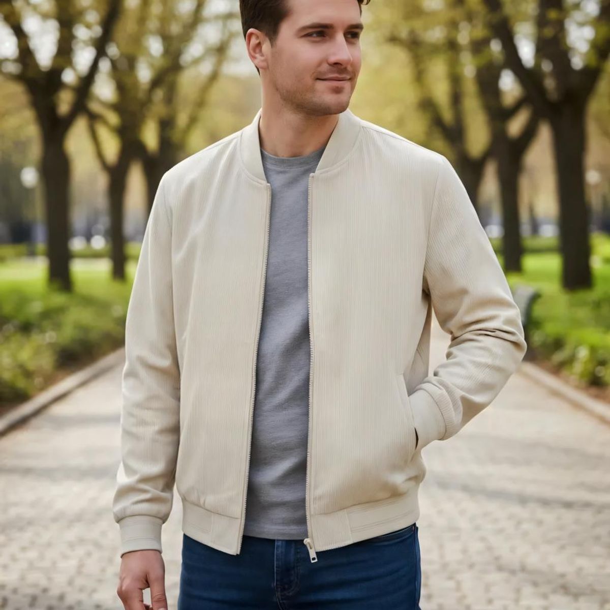 BLUE MOUNTAIN - Chaqueta Bomber Hombre Casual Premium