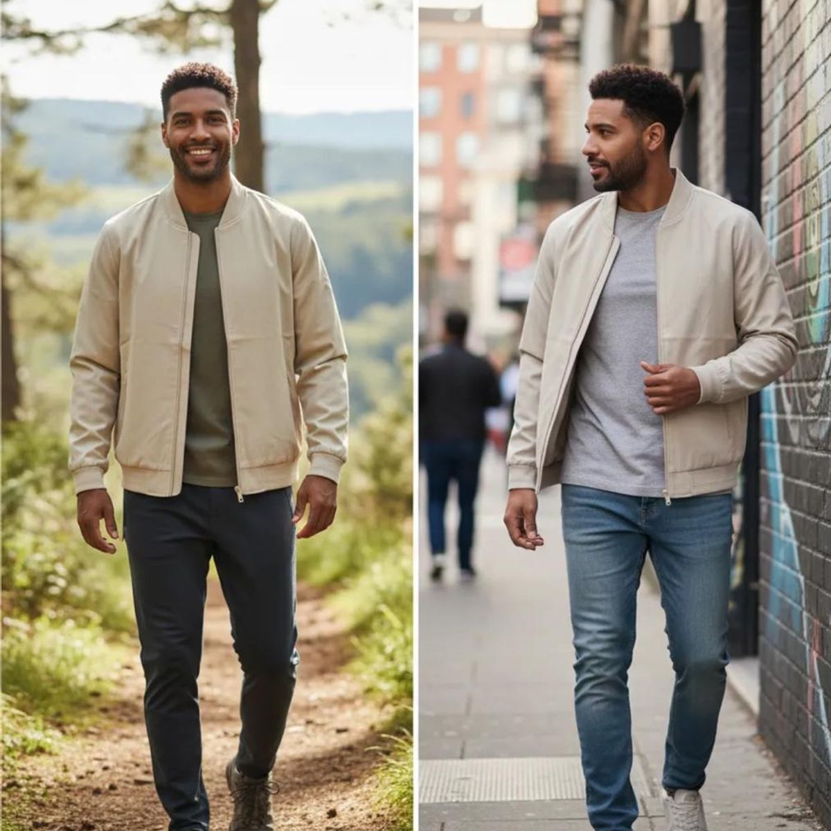 BLUE MOUNTAIN - Chaqueta Bomber Hombre Casual Premium