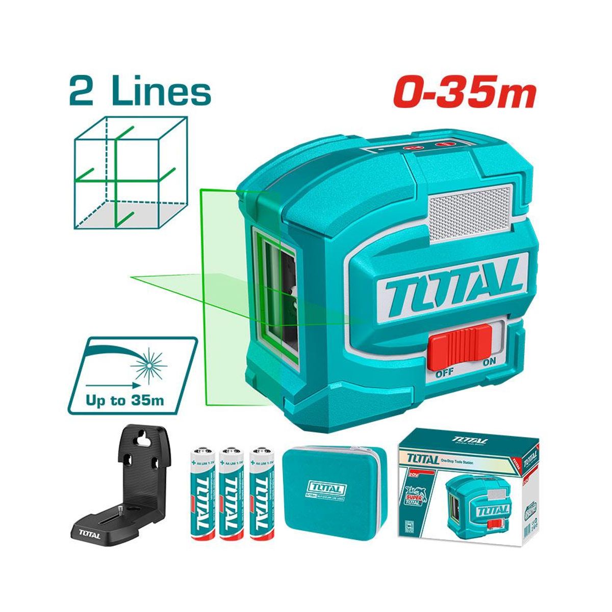 TOTAL TOOLS - NIVEL LASER 35M TOTAL LINEA AUTON VERDE TLL156601