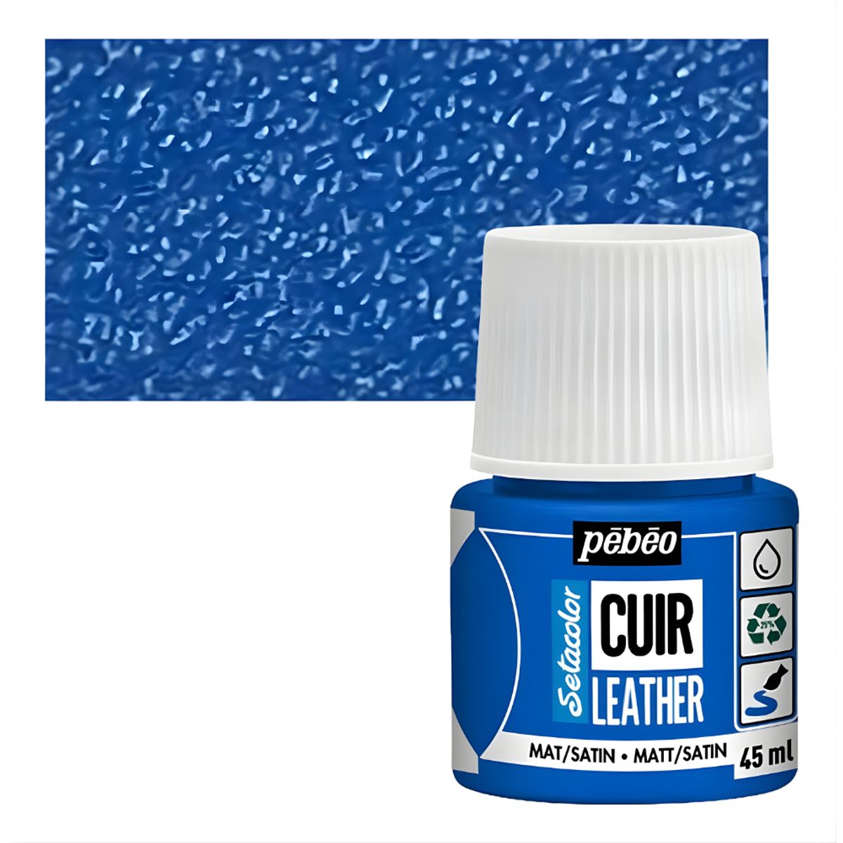PEBEO - Pintura Para Cuero Frasco 45 Ml Setacolor Cuir Pebeo Color 11 - Azul Oceano