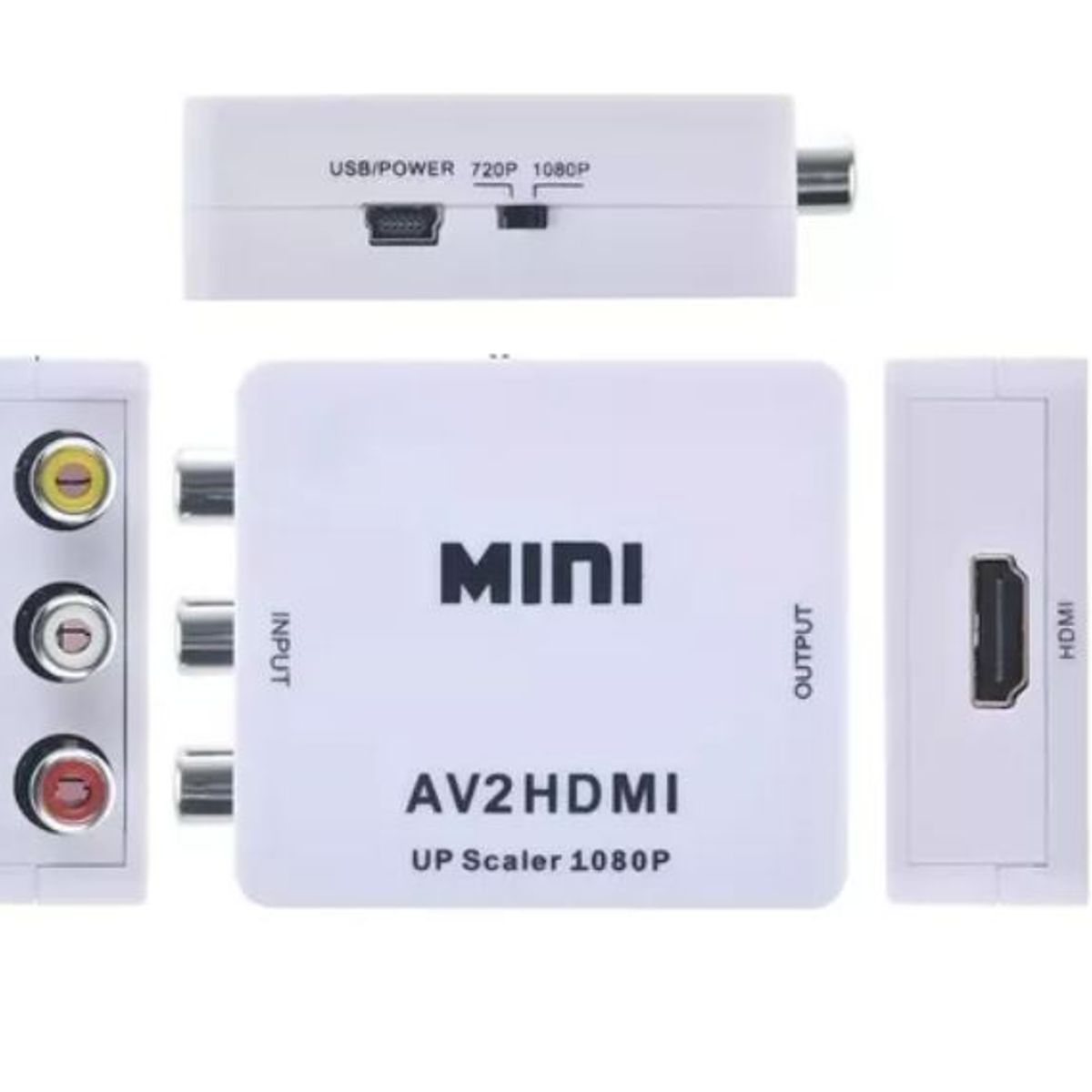 GENERICO - Adaptador Conversor Input Av Rca Analogo Output Hdmi Digita