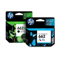 HP - Pack 2 Tintas 662xl NEGRO Mas 662 color Originales 1015/1515/2515/2516/3515