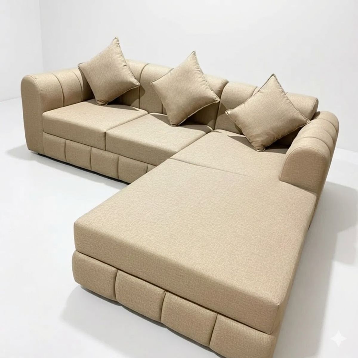 GENERICO - Sofa Francia L 3 Cuerpos Beige Lino