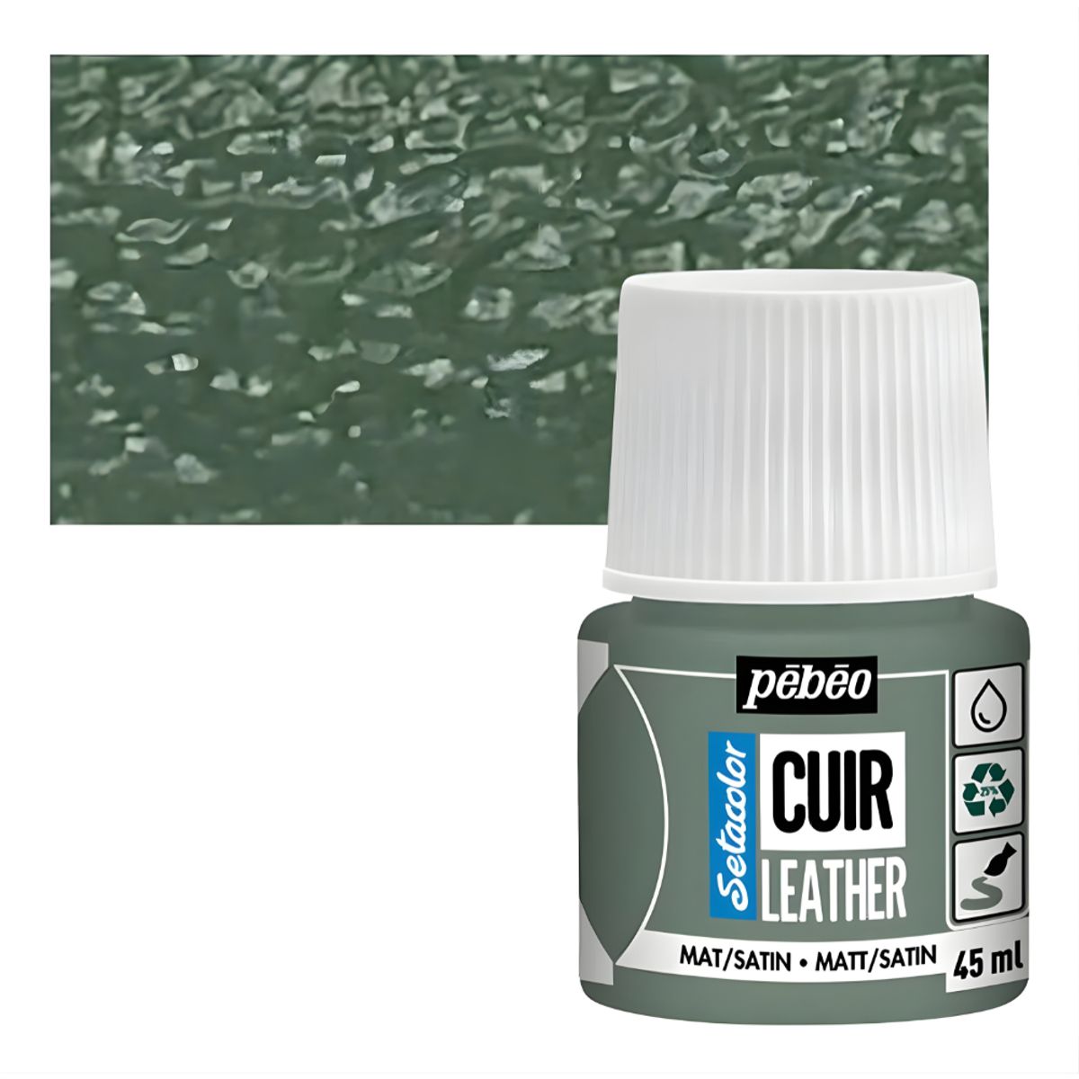 PEBEO - Pintura Para Cuero Frasco 45 Ml Setacolor Cuir Pebeo Color 15 - Verde Matcha