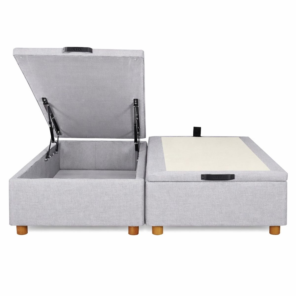 GENERICO - Base Baul 2 Plazas Onyx Con Sistema Hidráulico Color Gris Claro