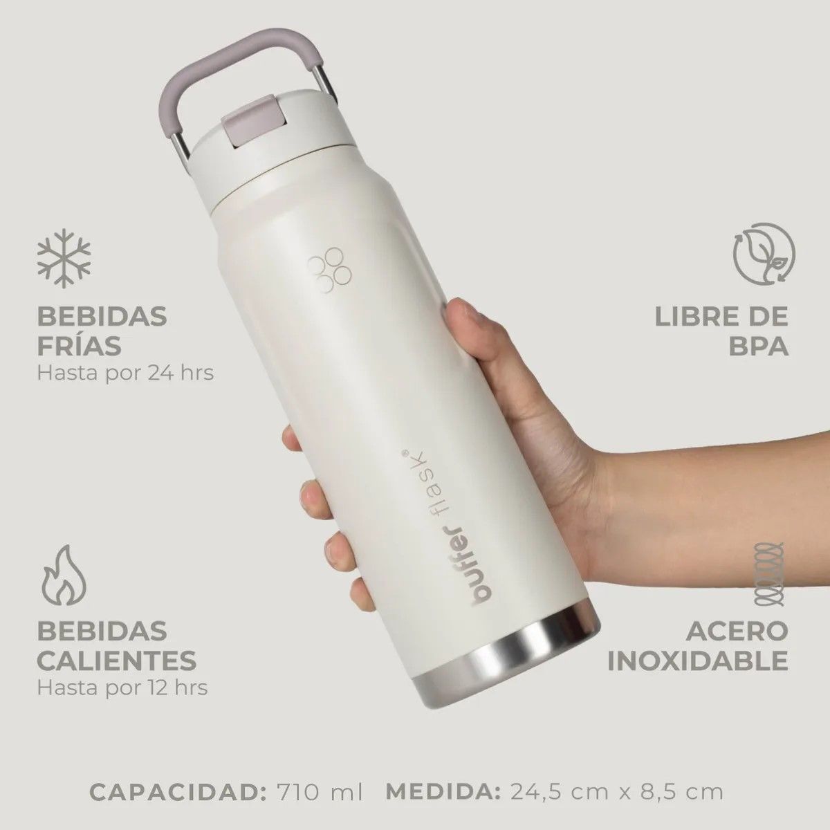 GENERICO - Termo Botella Agua Termica Buffer Acero Inoxidable 710ml BELUG