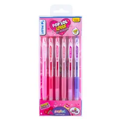 PILOT - Lápices Tinta Gel 0.7mm Pop'lol Lover Set De 6 Rosados