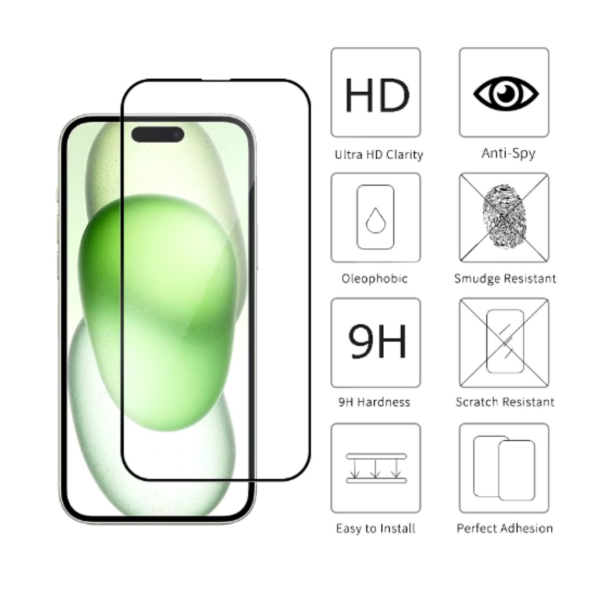 GENERICO - Mica Lámina Vidrio Templado Completa Para iPhone 16 Pro Max