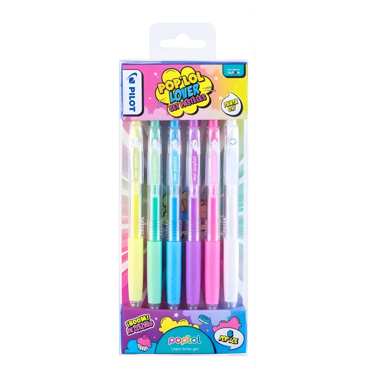 PILOT - Lápices Tinta Gel 0.7mm Pilot Pop'lol Lover Set De 6 Pasteles