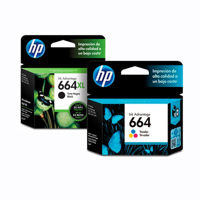 Hp 2 Tintas Originales 664Xl (6,5Ml) + 664 Color