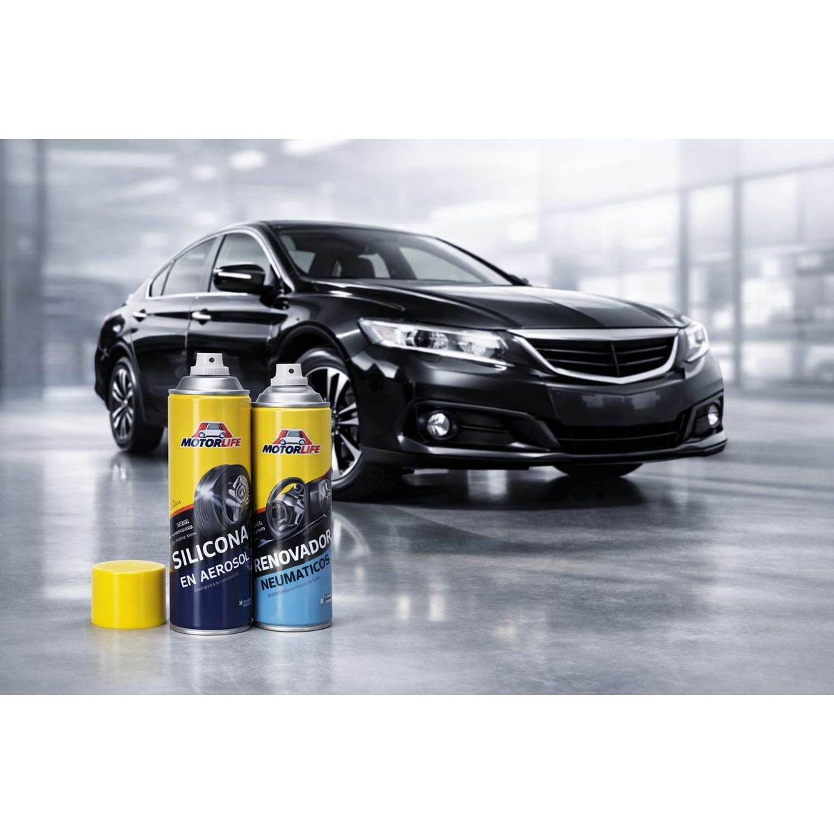 MOTORLIFE - Pack Silicona Automotriz 450cc + Renovador de Neumáticos 650cc Motorlife