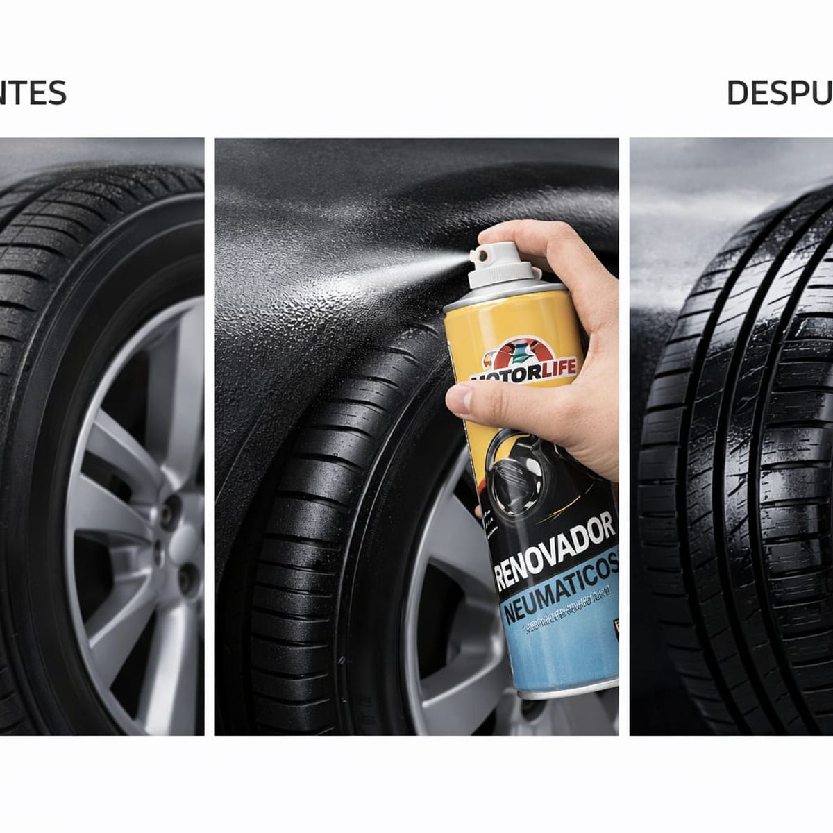 MOTORLIFE - Pack Silicona Automotriz 450cc + Renovador de Neumáticos 650cc Motorlife