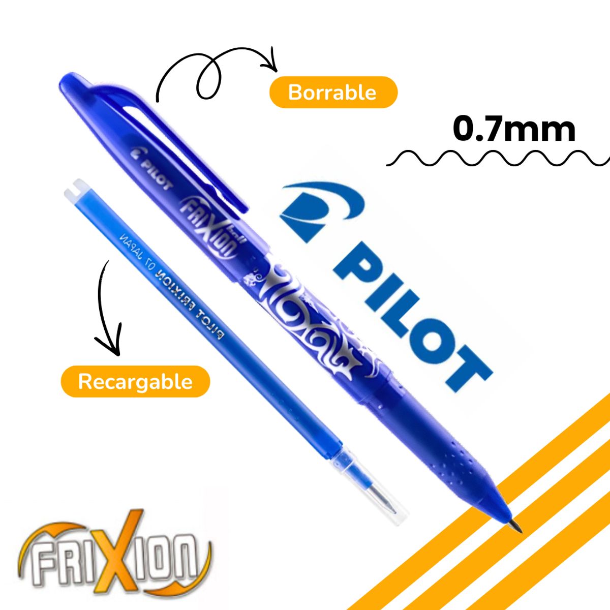 PILOT - Lápiz Gel Borrable Pilot Frixion Ball 0.7 Mm + Repuesto