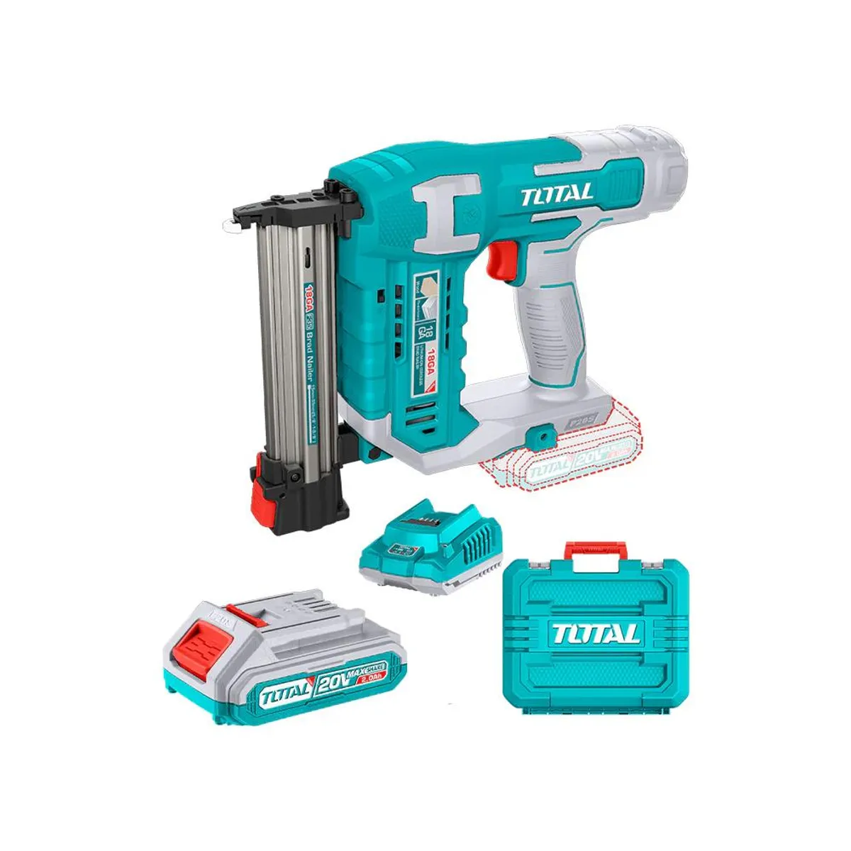 TOTAL TOOLS - CLAVADORA TOTAL TCBLI3508-7 20V F-15F-30 1 BAT 2.0AH+CARG