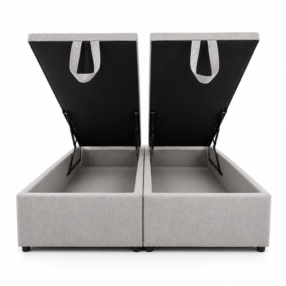 GENERICO - Base Baul 2 Plazas Onyx Con Sistema Hidráulico Color Gris Claro En Lino