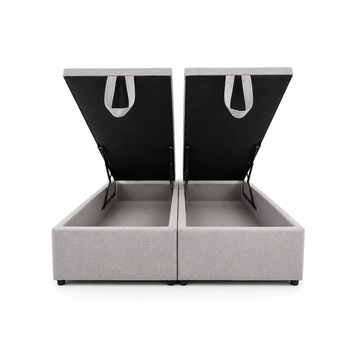 GENERICO - Base Baul 2 Plazas Onyx Con Sistema Hidráulico Color Gris Claro En Lino