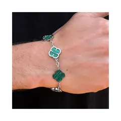 SAINT VENIK - Pulsera Green Clover 19cm Unisex Energia