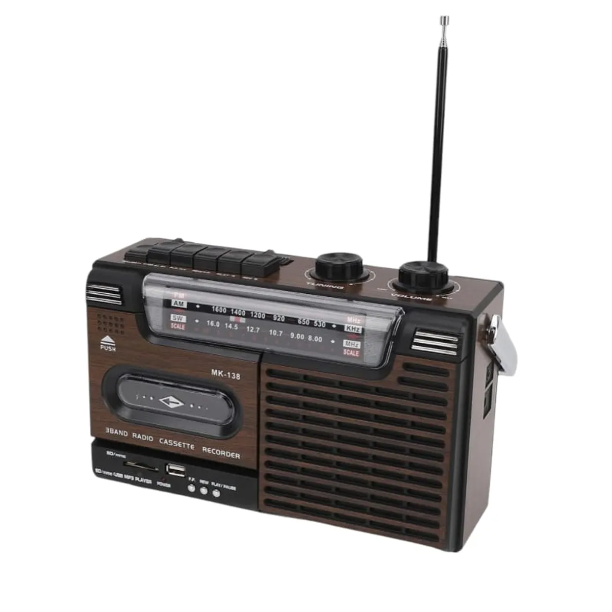 GENERICO - Radio Cassette Yeguan YG-336U AM FM SW Retro MP3 USB SD Portable