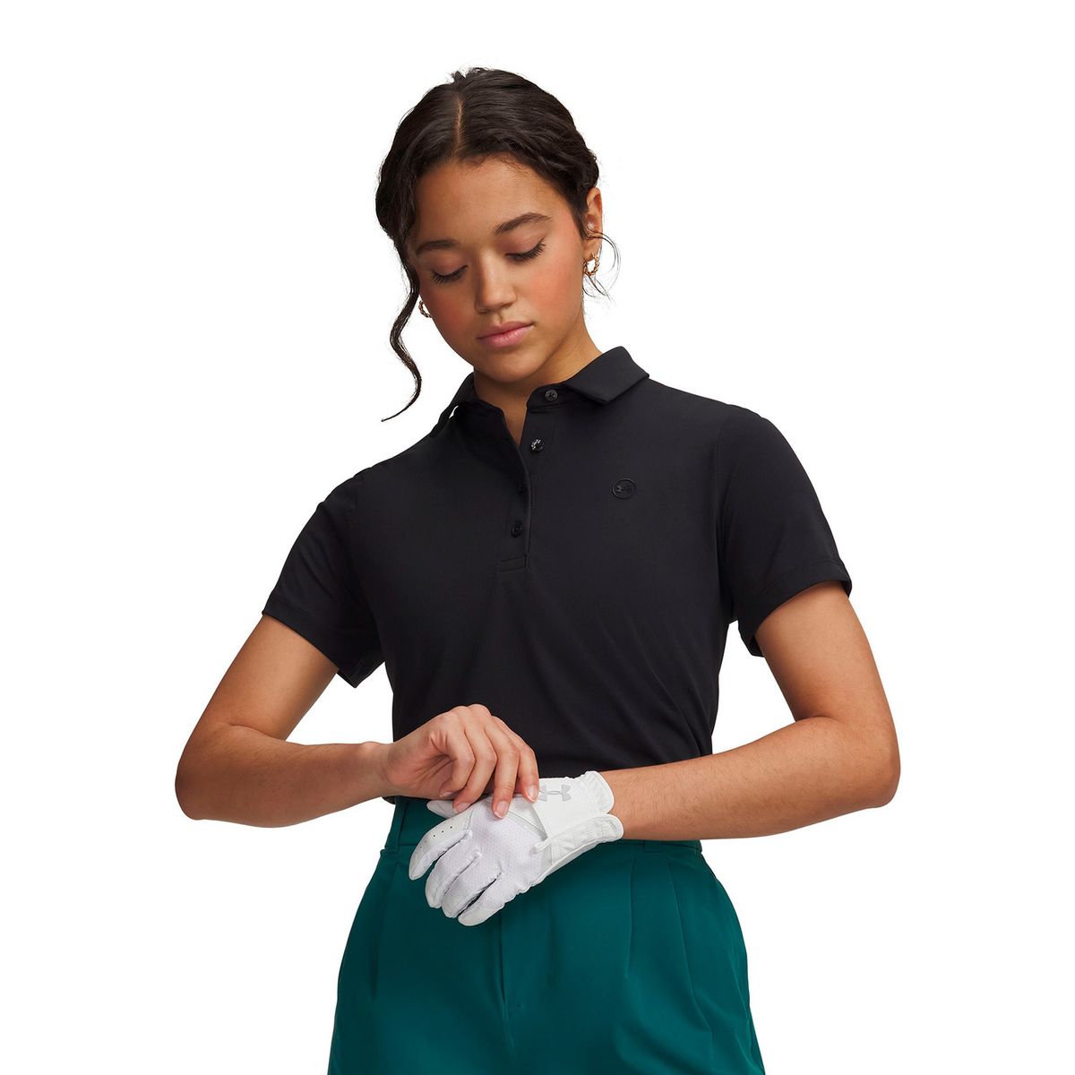 UNDER ARMOUR - Polera M/C UA Drive Polo Negro Mujer UNDER ARMOUR