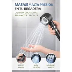 MOVI - Ducha Multifuncional 4 en 1 + Manguera 1.5m: Presión y Relax